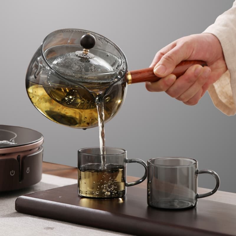 Tetera de Cristal Rotativa Semiautomática con Infusor