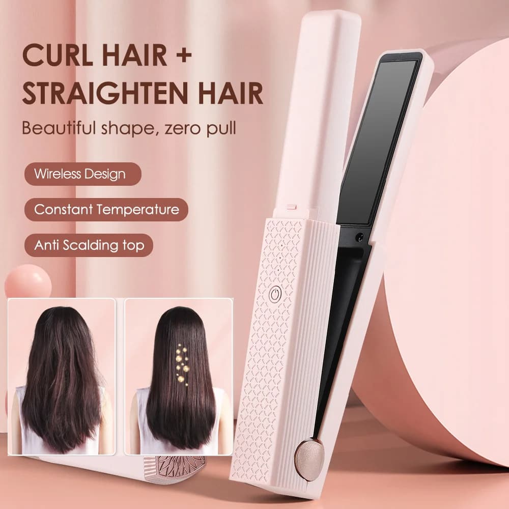 Plancha de Pelo Inalámbrica USB Cerámica Mini