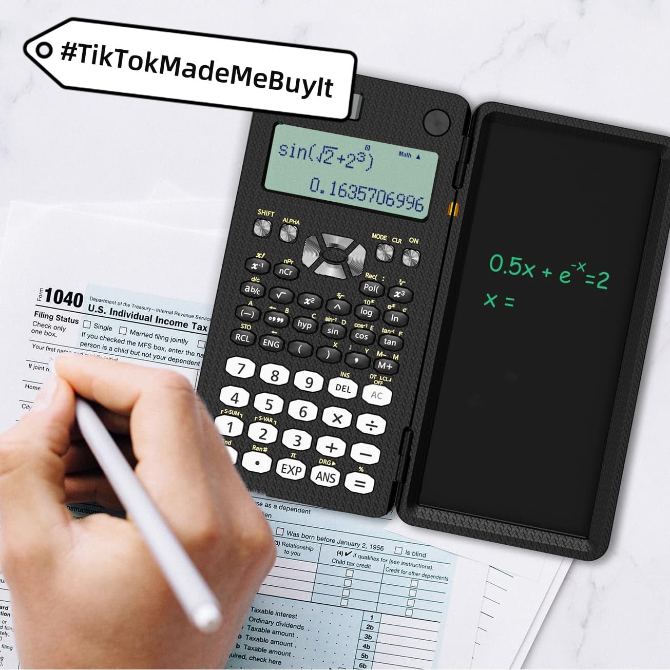 Calculadora Científica 2 en 1 con Tableta de Escritura