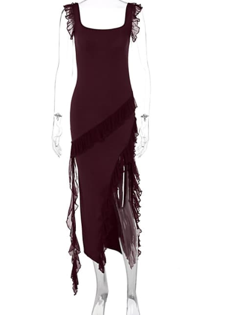 Vestido de Fiesta Sexy con Abertura en Muslo