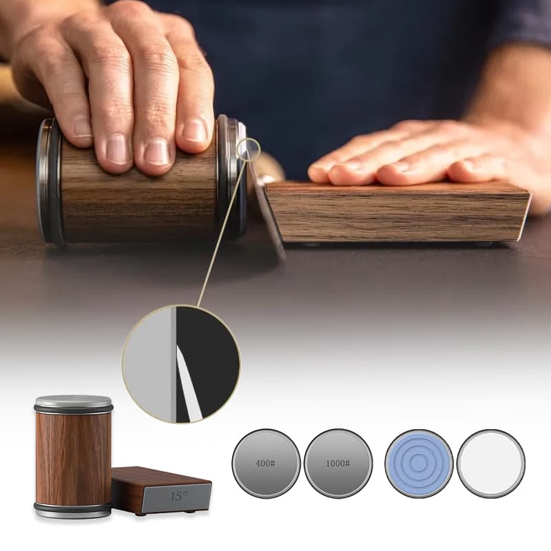 Afilador de Cuchillos Rodillo con Acero Tungsteno Ángulo Ajustable