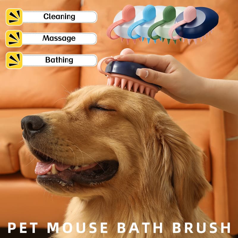 Peine de Silicona Suave para Baño de Mascotas