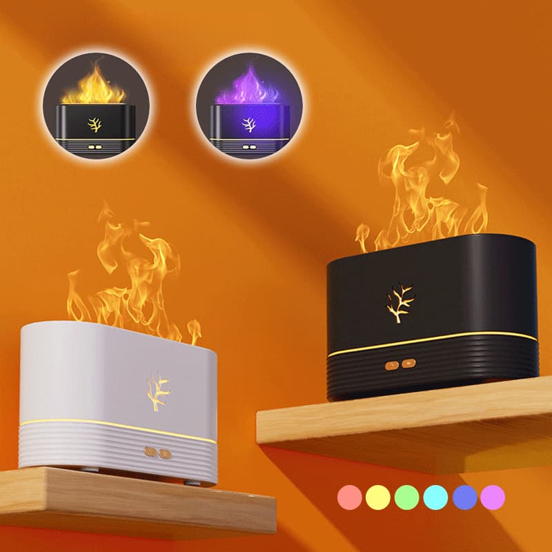 Difusor Aroma con Efecto Fuego LED - Humidificador USB Smart