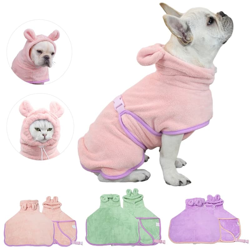 Albornoz de Baño para Perros Microfibra Super Absorbente