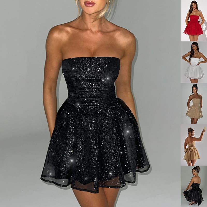 Vestido Tubo Encaje con Lazo Espalda