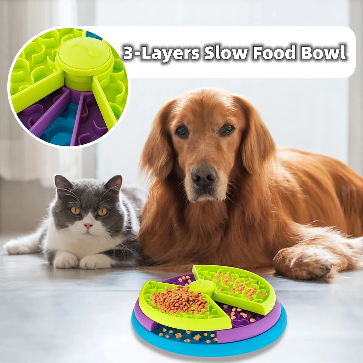 Comedero Interactivo Anti-asfixia para Perros y Gatos