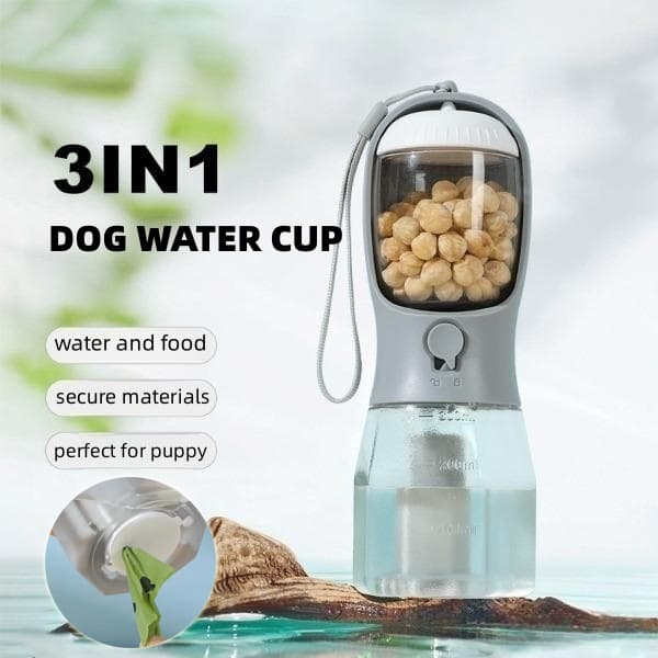 Vaso 3 en 1 para Perros Portátil Multiusos