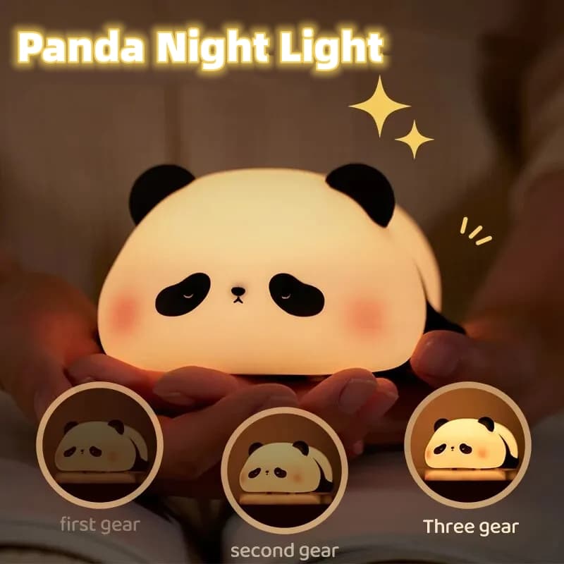 Lámpara Infantil Panda de Silicona con Temporizador