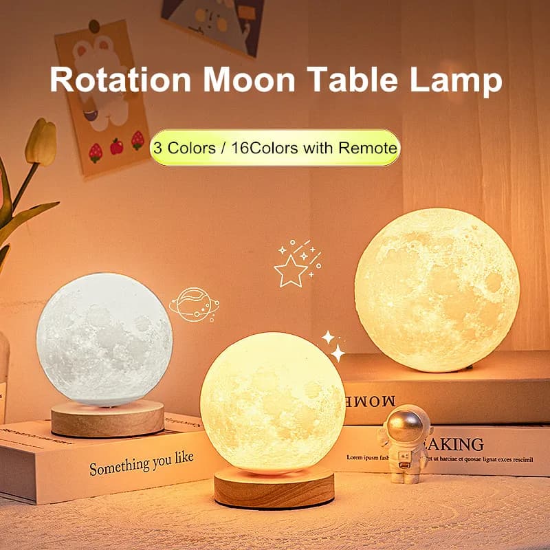 Lámpara Luna Magnética Flotante con Control Táctil