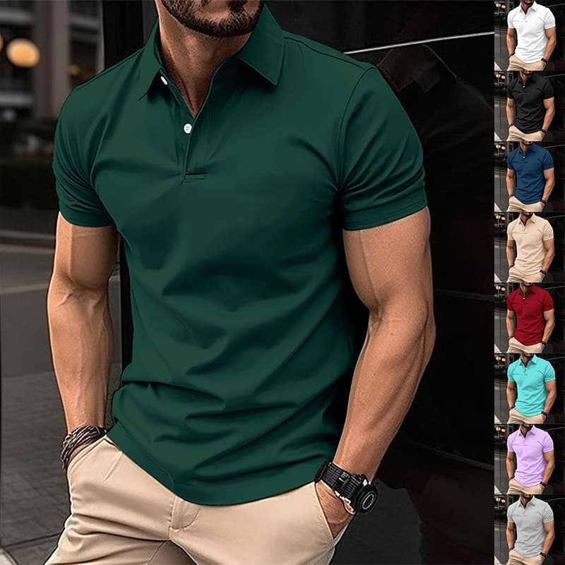 Polo Manga Corta Hombre Color Liso