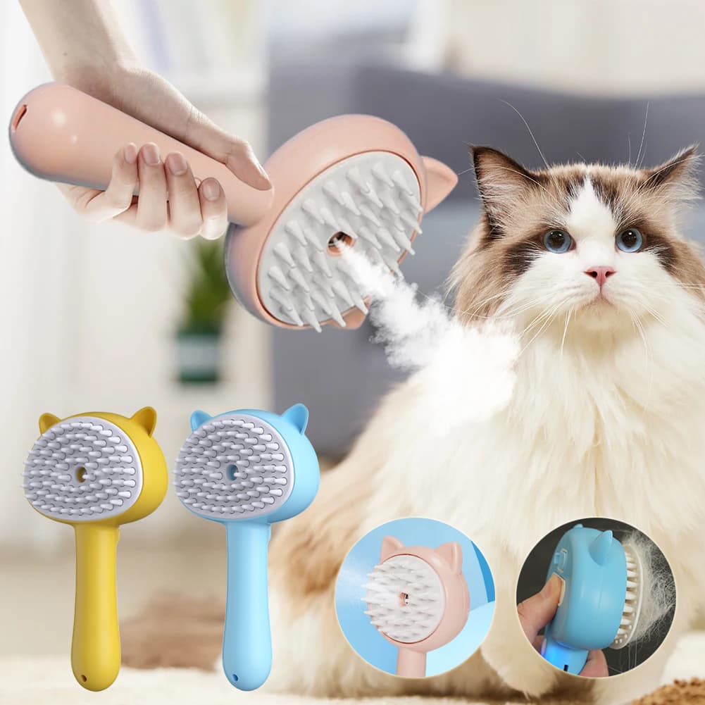 Cepillo de Limpieza Multifuncional para Gatos y Perros con Pulverizador