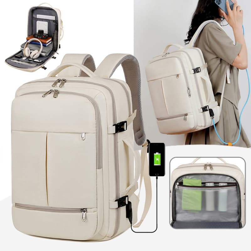Mochila de Gran Capacidad Multibolsillos para Viajes y Negocio