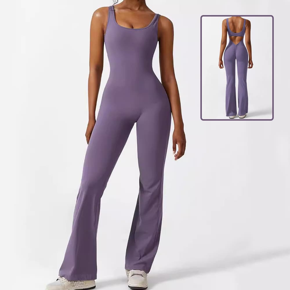 Mono deportivo sin mangas para mujer con pantalón acampanado