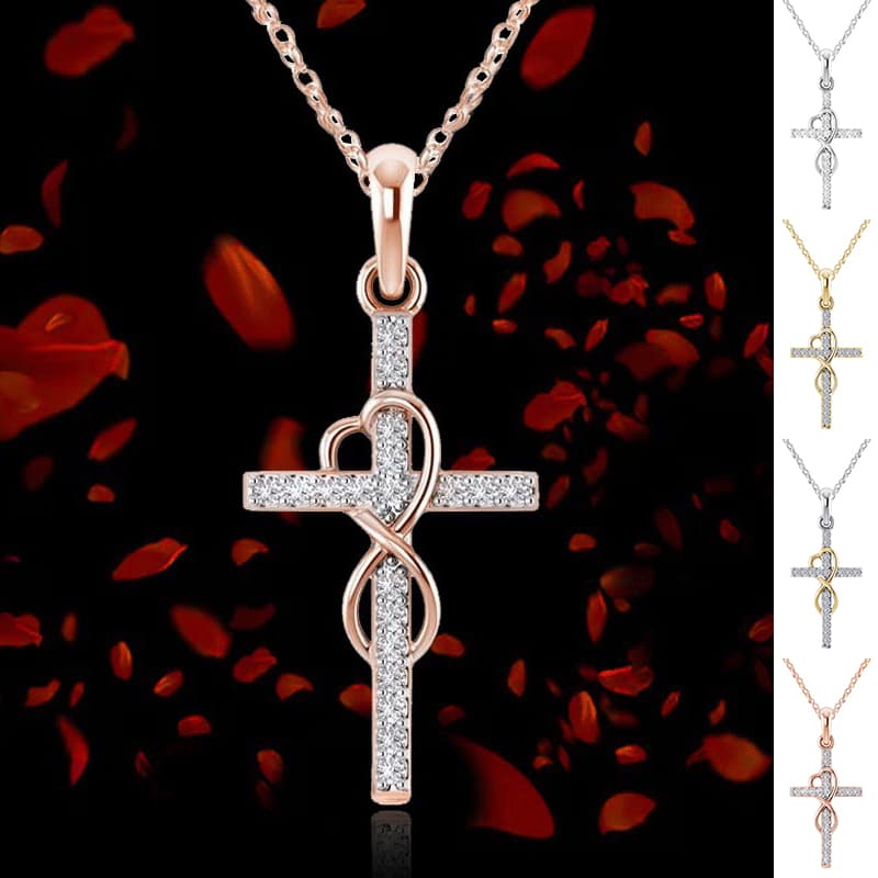 Colgante Aleación con Diamante y Cruz de Ocho Caracteres