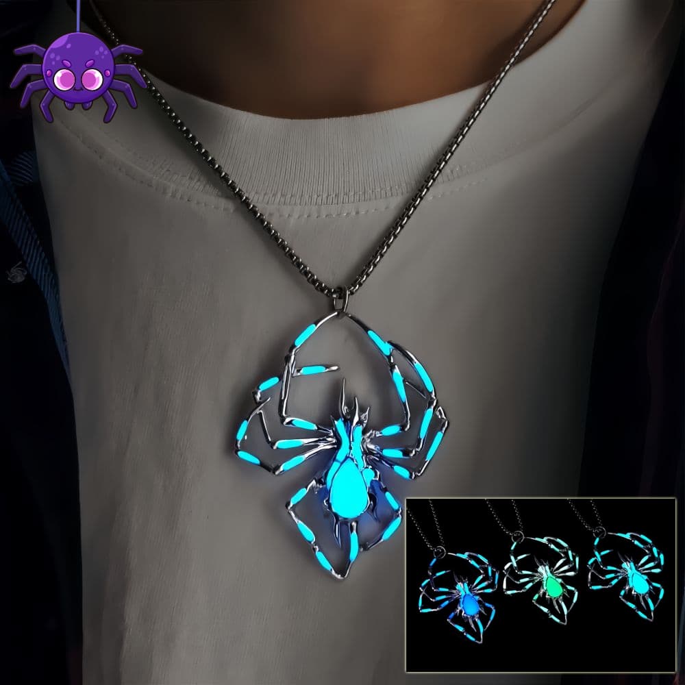 Collar Araña Luminosa Vintage Glow In The Dark