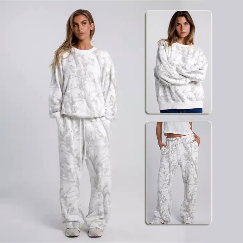 Conjunto Deportivo Mujer Camuflaje Hoodie Hoja de Arce