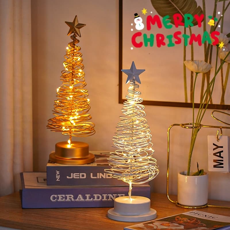 Lámpara Árbol Navideño Espiral LED de Metal