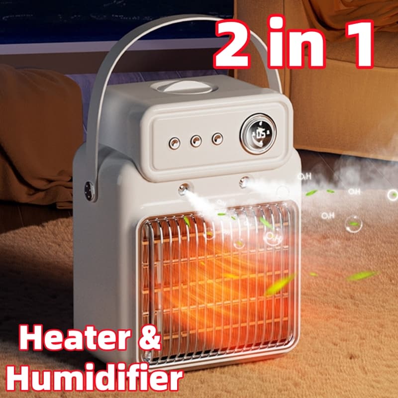 Calefactor Humidificador 2 en 1 de 1200W con Protección Térmica