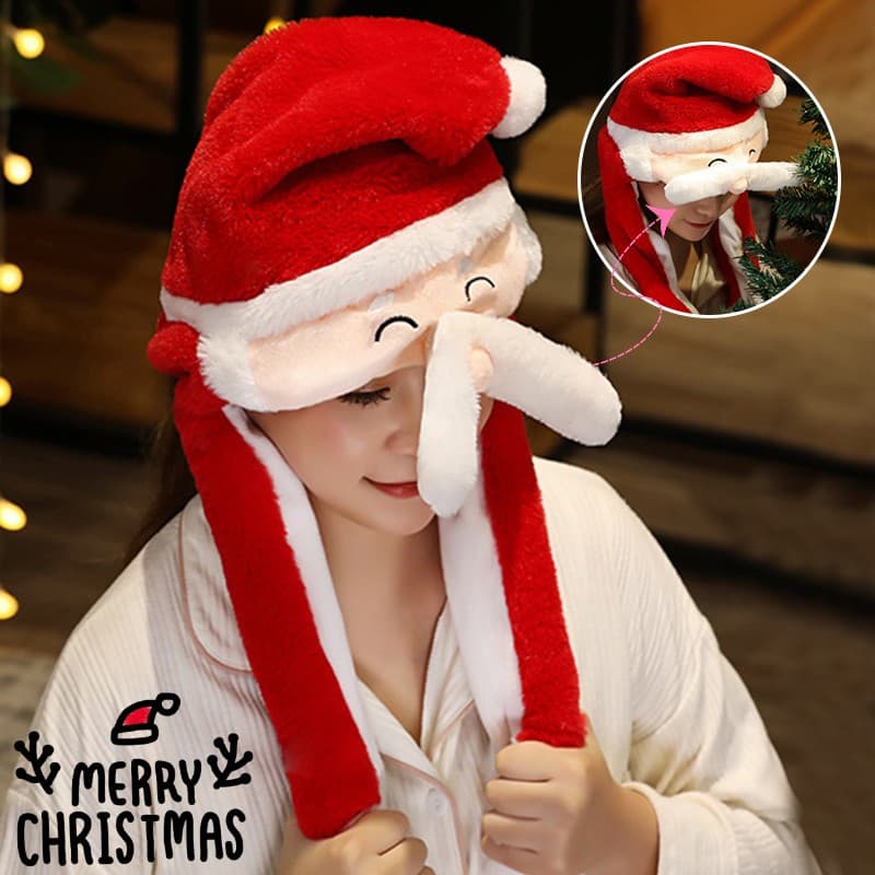 Gorro Navideño Movible con Diseño Santa, Muñeco de Nieve y Reno