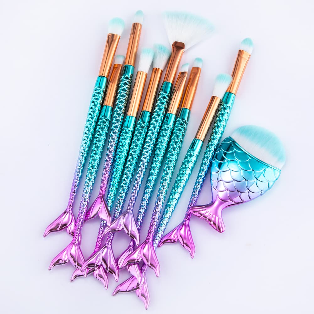 Set de 11 Brochas de Maquillaje Sirena