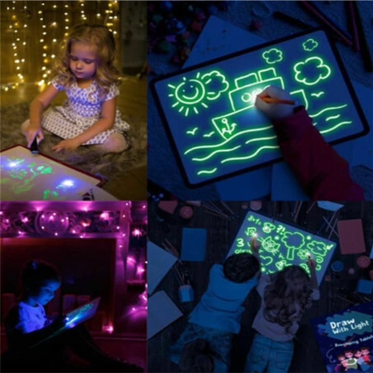 Pizarra Mágica 3D con Efectos de Luz - Juguete Educativo