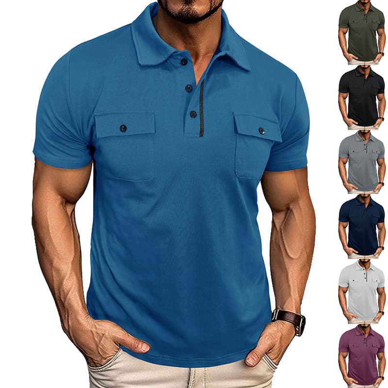 Polo de Manga Corta con Bolsillos para Hombre
