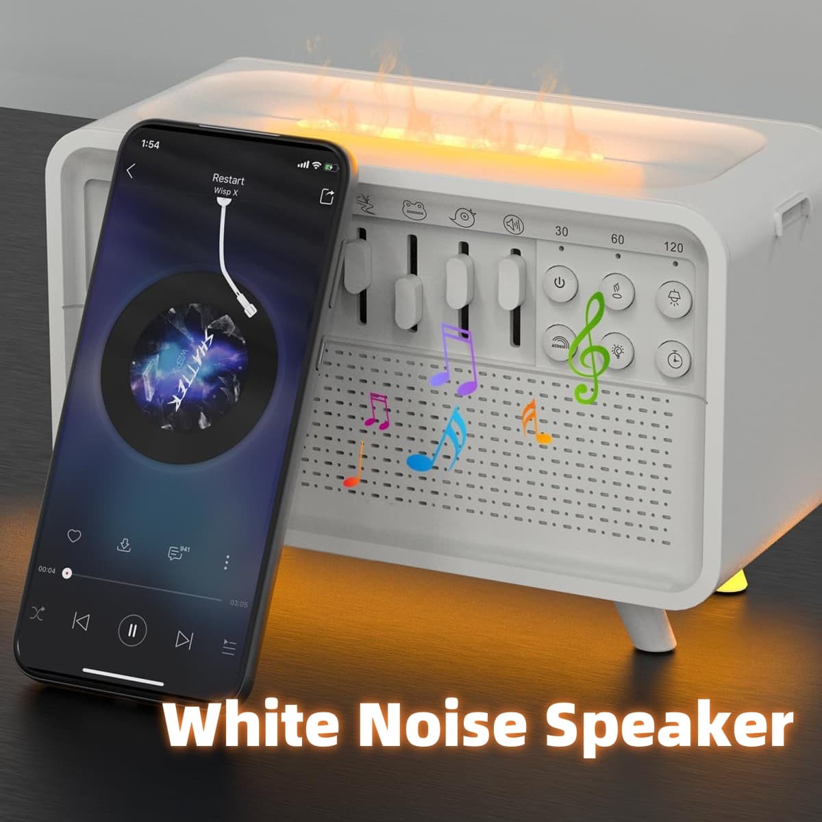 Altavoz Bluetooth 3 en 1 con Luz Nocturna y Humidificador