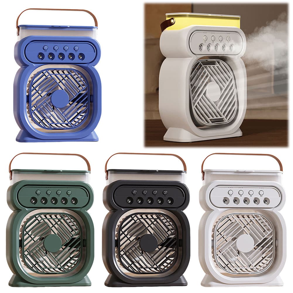 Climatizador portátil 3 en 1 con LED y humidificador
