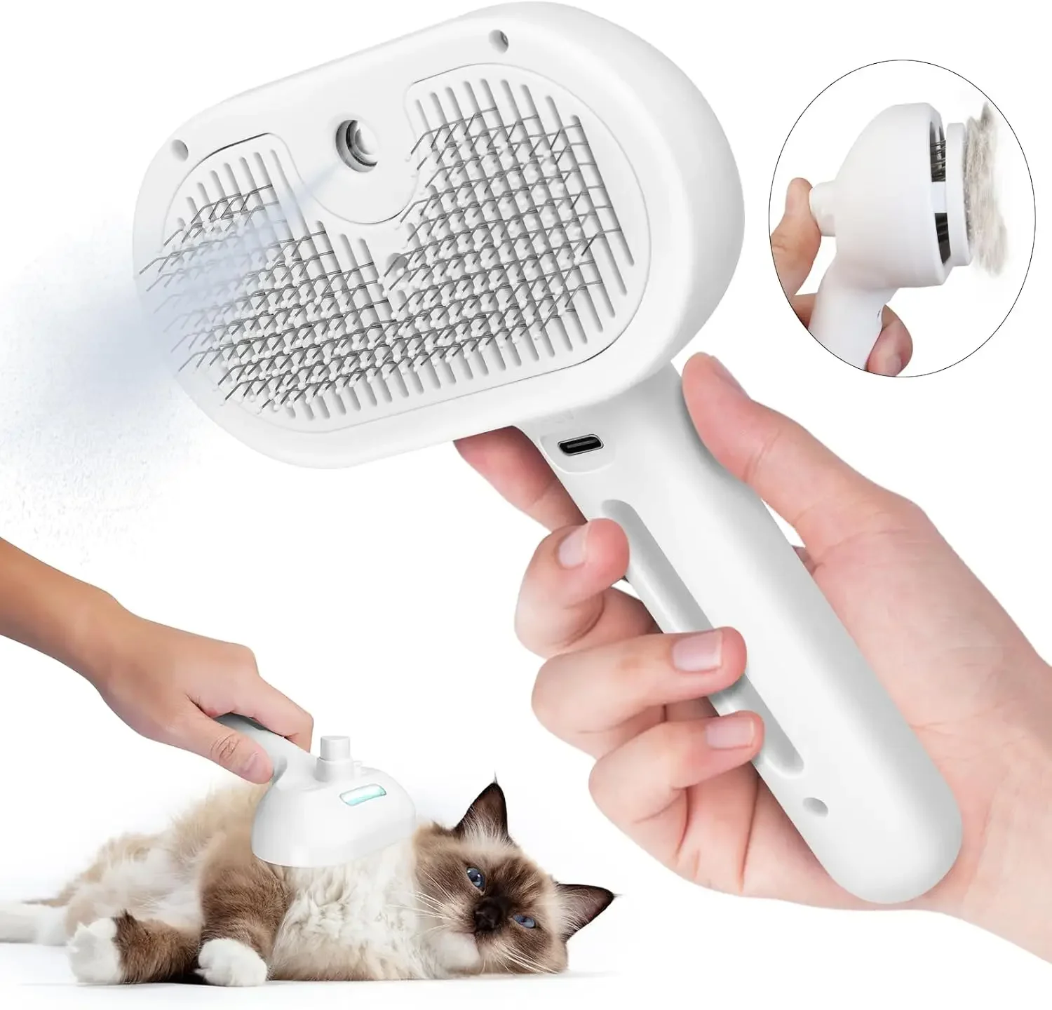 Peine Spray Desmatador para Mascotas con Pulverizador de Agua