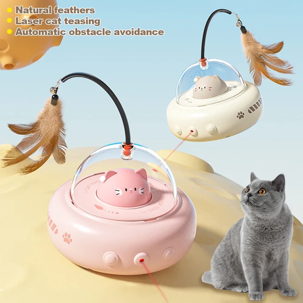 Juguete Interactivo Eléctrico UFO para Gatos con Campana